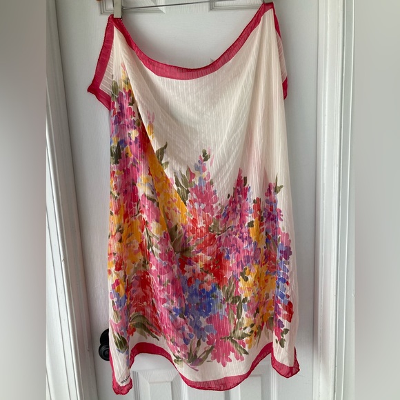 Vintage Philippe De Villiere Scarf Italy Floral - Picture 2 of 6